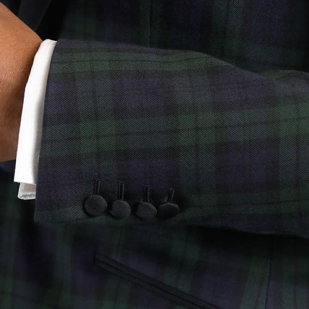 Polo Ralph Lauren Silk Blackwatch Tartan Plaid Shawl Collar Waistcoat Vest